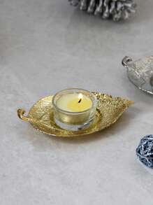 1pc Metal Candle Holder With Pedestal Stand, Gold/Silver Color, Elegant Vintage Style, Suitable For Christmas, Valentine's Day, Thanksgiving, Home Decor, Dining Table, Holiday Decoration