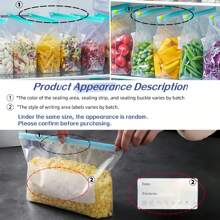 40pcs Large Size Airtight Food Storage Bags - Perfect For Fridge Organization, Portion Packing, Freezer & Refrigerator, Microwave , Reusable Ziplock Seal Bags For Fruits, Vegetables, Grains And Meats, 3 Sizes, 40/20pcs - Multicolor - View 10