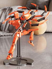 1 set gelede Spider Warrior met 13 beweegbare gewrichten, inclusief verschillende wapens en accessoires, creatieve bouwstenen voor tieners en volwassenen, bureaudecoratiespeelgoed, verpakt in bubbelzak met parelmoerfolie