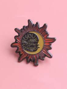 1pc Funny English Text Enamel Pin Brooch, Lapel Pins Small Decoration Jewelry