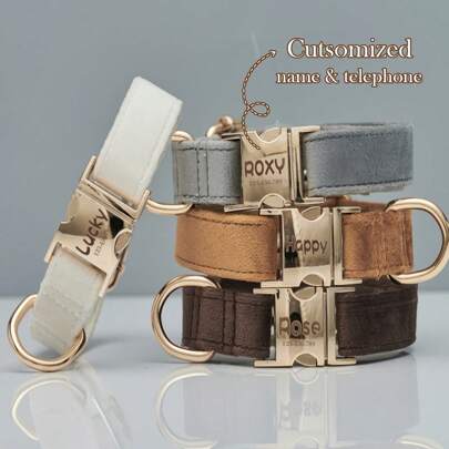 1 chiếc vòng cổ nhung cho chó cưng có thể tùy chỉnh tên và số điện thoại, thích hợp cho các bữa tiệc và sử dụng hàng ngày, quà tặng cho thú cưng, tùy chỉnh, độc đáo, cá nhân hóa cho thú cưng.