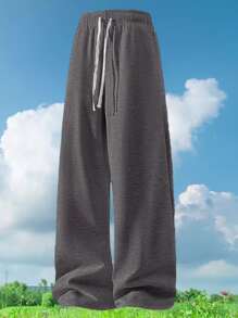 Herren Gerade geschnittene, locker sitzende Freizeithosen, weites Bein bis zum Knöchel, Frühling/Herbst