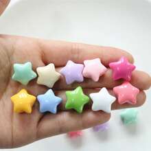 10 pezzi di accessori per capelli estivi e scolastici, con stelle a 5 punte in resina, brillanti e colorati come caramelle