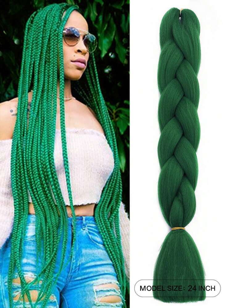 1 Piece Jumbo Braid Synthetic Hair 24 Inch Hair Braiding Extensions Braids Box Braid Hair Synthetic Hair To Braid(Over Forty Colors), Ombre Long Synthetic Hair Braid, African Braided Natural Hair Extension, Women's High-Temperature Synthetic Fiber Twisted Crochet Braid, Synthetic Hair Extension 100g - Multicolor - View 14