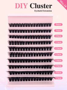 160 pièces de faux cils en touffe volumisante et bouclée 100D de 8 à 17 mm en mélange. Extensions de cils individuelles DIY à la maison. Faux cils en touffe doux et effilés en emballage mixte.