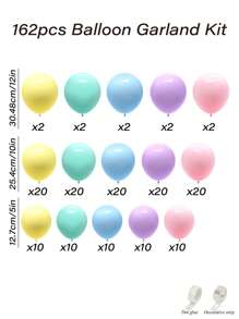 162/82 个彩虹气球花环拱门套装不同尺寸乳胶气球什锦粉彩派对气球拱门适用于生日婴儿洗礼婚礼订婚周年派对装饰 - 彩色 - 查看 8