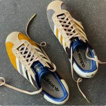 Adidas GAZELLE 85 ATMOS Clover Brown White Blue Anti-Skate Shoes Suede Low-Top Shoes - Brown, White and Blue - View 1