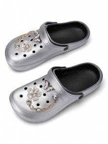 CIVHOM Customized Fashionable Women Slippers, Comfortable Non-Slip Lightweight Breathable Sandals With Shiny Decoration, Suitable For Various Festivals And Parties - Silver - View 7