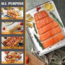 2Pcs Baking Sheet Pan Set, Joyfair Stainless Steel Cookie Sheets, Commercial Metal Pans Toaster Oven Tray Bakeware Roll/Bread/Bacon, Heavy Gauge, Rust-& Dishwasher Safe (9 Inch) - 16 inch - Xem 6