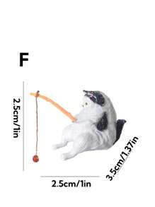 1pc Cat Fishing At Aquarium Decoration, Fishing Cat Ornament For Fish Tank, Tabletop Decorative Kitten Fishing Figurine - Multicolor - View 18