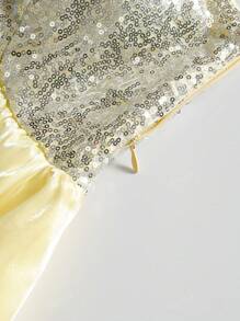 Abiti da sera da donna con paillettes, stile bandeau senza maniche, abito da festa