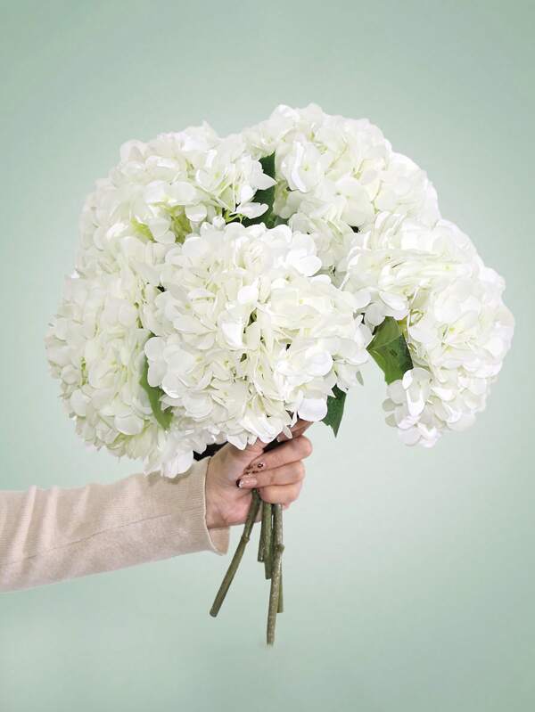 1pc Kunstmatige Hortensia Bloemen, Real Touch Zijden Hortensia Boeket, Geschikt Voor Huisdecoratie, Kamerdecoratie, Bruiloftdecoratie, Tafelmiddenstukdecoratie, Buitenfeestdecoratie, Lentedecoratie, Moederdag, Vaderdag Cadeau