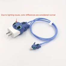 Disney Étui de chargeur au design élégant avec thème de points de couture - Accessoires de téléphone portable avec charge rapide, PVC, attache-câble, parfait pour la maison, le bureau, l'extérieur et les voyages