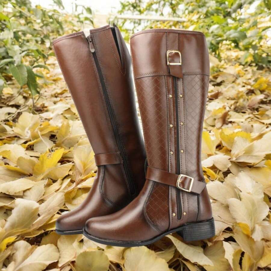 Women Fashion Boots - 咖啡棕 - 查看 1