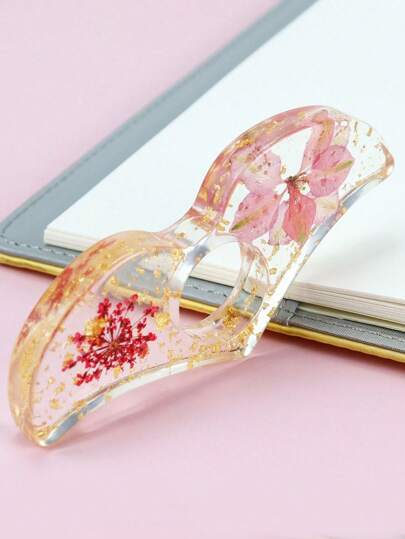 multibey 1 Stück Dekorative Buchstütze In Herzform Mit Rosa Blumenmuster, Lesehilfe, Seitenhalter Zum Sortieren, Für Den Einsatz In Bibliotheken, Schulen Und Zu Hause