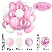 72个白色马卡龙气球套装 - 金属浅粉色闪光，适合生日、周年纪念、婚礼、毕业典礼和女孩派对 - 彩色 - 查看 3