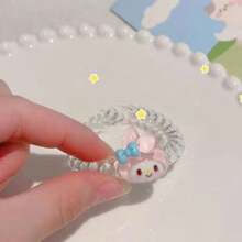 Sanrio 1pc Summer New Cartoon Phone Coil, Rubber Band Tied Bun, Ponytail Hair Tie, Cute And Versatile Hair Accessory