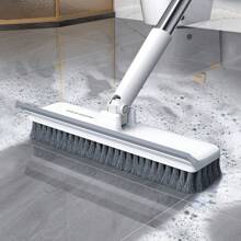 Joybos® Long Handle Cleaning Brush, 2-In-1 Floor Scrub Brush With Flexible Scraper, Long Handle, 2-In-1 Scrape And Heavy Duty Bristle Brush With Scraper