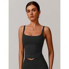 Women's Solid Wireless Sports Bra, Quick Drying Breathable Comfortable Sports Vest, Ladies Sportswear For Indoor Outdoor Wear