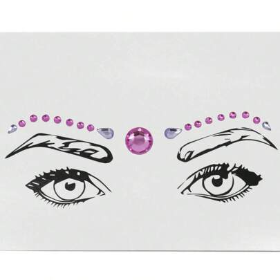 Face Rock Gems – Unicorn Purple & Pink Festival Face Stickers - Unicorn Face Gems, Festival Face Stickers, Purple And Pink Gem Makeup, Fantasy Face Jewels, Self-Adhesive Body Gems, Mermaid Fairy Makeup, Reusable Glitter Stickers, Rave Makeup Accessories, Kids' Unicorn Dress-Up, Fancy Dress Gem Decals