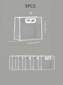 1 件透明礼品袋，简约镂空手柄设计 PVC 礼品包装袋，适合派对