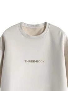 Camiseta de manga corta casual de estilo vintage con texto impreso para hombre, cuello redondo, hombros caídos, suelta, para uso diario, ir al trabajo, regalo para novio, salir