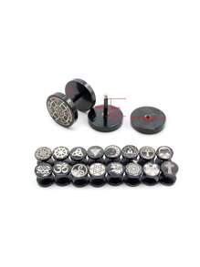 2 件月亮花十字星狮子不锈钢黑色男式杠铃耳钉耳环耳屏耳轮穿孔首饰