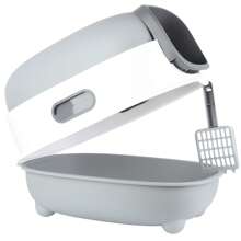 Cat Litter Box With Automatic Sandproof Cage Sterilization And Deodorization Function With Included Litter Scoop, Extra Large Cat Litter Box, Easy To Clean - Xám - Xem 7