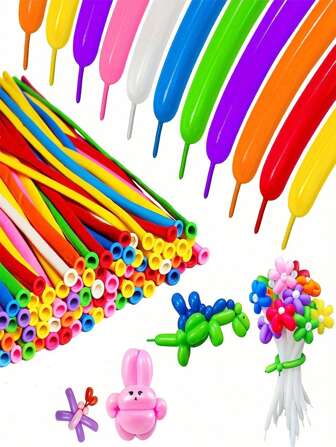 30/50/100/200pcs Vibrant Multi-Color Modelling Balloons Kit - Long, Skinny Latex Balloons For Twisting & Shaping For Weddings, Birthdays, Holiday Decorations