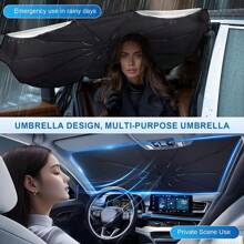 Car Accessories Car Windshield Sun Shade Umbrella, Reflects UV Rays And Protects Dashboard From Sun, Foldable Car Shade Front Windshield, Suitable For Various Vehicle Models SUV, Off-Road Vehicle, Truck, Truck, For (55x31 Inches)