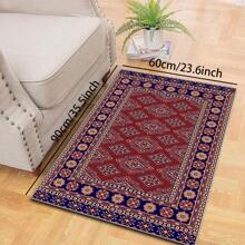 1pc Classic Style Retro Area Rug, 700g/Sqm Crystal Velvet, 5mm Thickness, Washable Non-Fading Carpet, Slip-Resistant, Suitable For Holidays And Any Space Including Hotel, Office, Sofa, Bedside, Kitchen, Laundry Room, Hallway, Porch, Entryway And Stairs Mother's Day