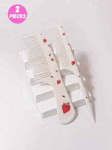 3pcs/2pcs Cartoon Hair Comb Set - Wet And Dry Combing And Styling Brush For All Hair Types, Durable ABS Plastic Handle, Perfect Gift Choice(Purple Unicorn Comb Pattern Random)