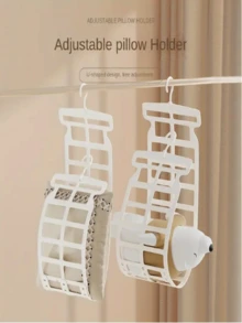 Tendedero de ropa de plástico japonés, multiusos para hogar, balcón, exterior, juguetes y accesorios de ropa de muñecas - Blanco - Ver 4