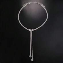 Fashionable Elegant Rhinestone Bow Decor Waist Chain