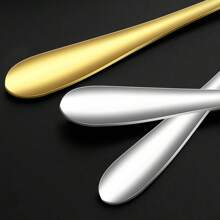 1pc Stainless Steel Serving Spoon, Extra Thick, Suitable For Kitchen, Cooking, Restaurant, Christmas Party And Banquet Use, Dishwasher Friendly