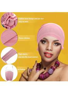 Awegeo Gorro turbante hecho a mano de unicolor y transpirable con diseño envolvente de brújula - Gorro de uso básico sin ala para comodidad en el hogar y diario