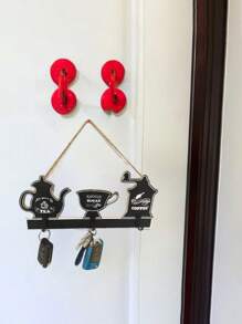 1 套包含 3 个个性化多用途衣架、壁挂式储物架挂钩、金属和木质衣架，适用于外套、围巾、包、毛巾、钥匙、帽子 - 彩色 - 查看 8