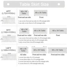 1 pièce Jupe de table transparente blanche élégante, convient pour les tables longues ou rondes, détachable avec attache et boucle, parfait pour les mariages, anniversaires, et idéal pour les tables rectangulaires ou rondes, fait main - idéal pour la présentation de gâteaux et desserts