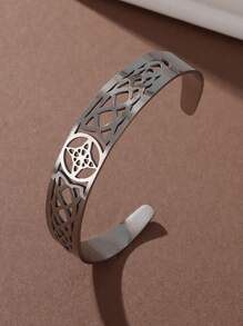 Stainless Steel Charm Witch Knot Bracelet Adjustable Open Bracelet Celtic Witchcraft Amulet Jewelry Birthday Gift For Men Women - Black - View 5