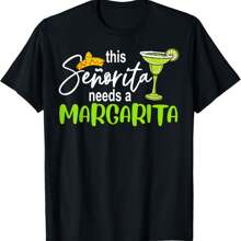 Cinco De Mayo This Senorita Needs A Margarita Drinking Lover T-Shirt - Black - View 1