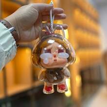 1pc For Labubu Monster Series Statue, Crying Doll, Doll Protective Case, Transparent Anti-Dust Cover, Transparent Display Case With Security Lock - Doll Not Included