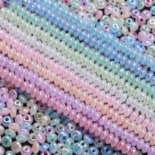 200 件/套 5 毫米冰淇淋玻璃珠光面圆形隔珠种子珠适用于制作珠宝项链手链 DIY 配件 - 飛碟型 - 查看 2