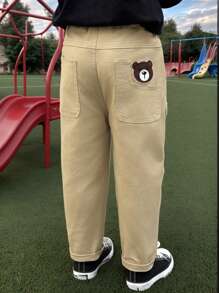 1pc Casual Cotton Pants For Toddler Boys, Suitable For Daily Wear In Spring