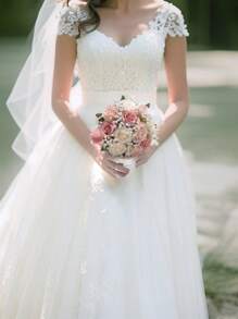 1pc Small Artificial Bride Bridesmaids Wedding Bouquet, Nature Style Outdoor Photoshoot Decor
