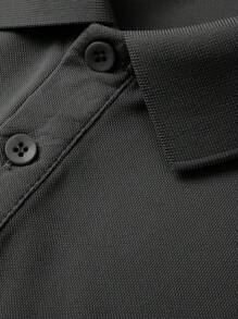 Men's Casual Solid Color Polo Shirt, Minimalist Fashion For Everyday Wear
