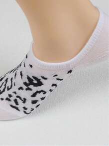 3pairs/6pairs/12pairsSet Multicolor Leopard Print Shallow & Anti-Slip & Sweat-Absorbing No-Show Women's Socks - Multicolor - View 8