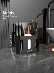 Support de brosse à dents électrique avec 5 fentes et 2 trous, organisateur de salle de bain, support de brosse à dents pour plan de travail, décoration de salle de bain, décoration d'automne, retour à l'école