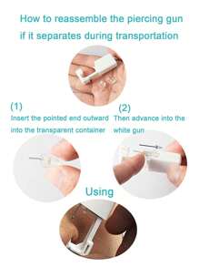 CIZME Nose Piercing Kit Silvery/Golden Nose Ring Piercing Kit Self Nose Piercing Kit At Home Nose Piercing Kit With Nose Rings Disposable Nose Piercing Gun Kit Silvery Piercing Kit Nose Piercing Gun Kit - Multicolour - View 3