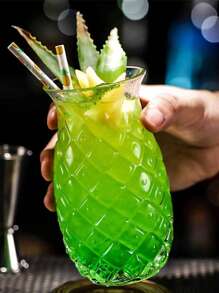 1件独特的菠萝形水杯、鸡尾酒杯、红酒杯、果汁杯、菠萝饮料杯、咖啡杯、水壶、伏特加和液压饮料过滤器、鸡尾酒、菠萝杯、葡萄酒杯、透明玻璃杯。采用优质玻璃材料制成，具有大容量设计，并且。