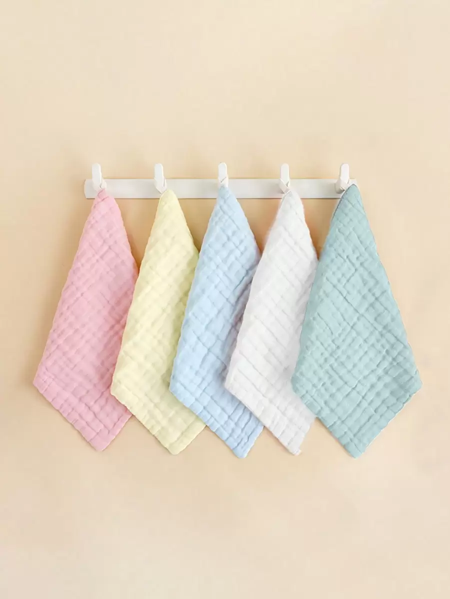 Baby Washcloths Absorbent Baby Towels, Large Soft Breathable Newborn Essentials For Boys And Girls, Newborn Essentials Plain Colored Square Towel With Six Layers Of Gauze, Small Towel, Newborn Face Towel, Drool Towel